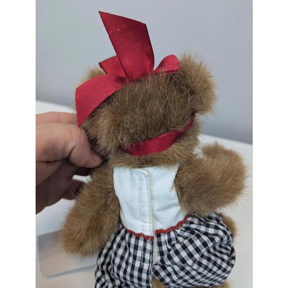 Boyds Bears Plush Bear with Floral Embroidered Dress and Red Bow - Picture 7 of 8